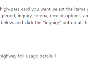 하이패스 사용내역 조회